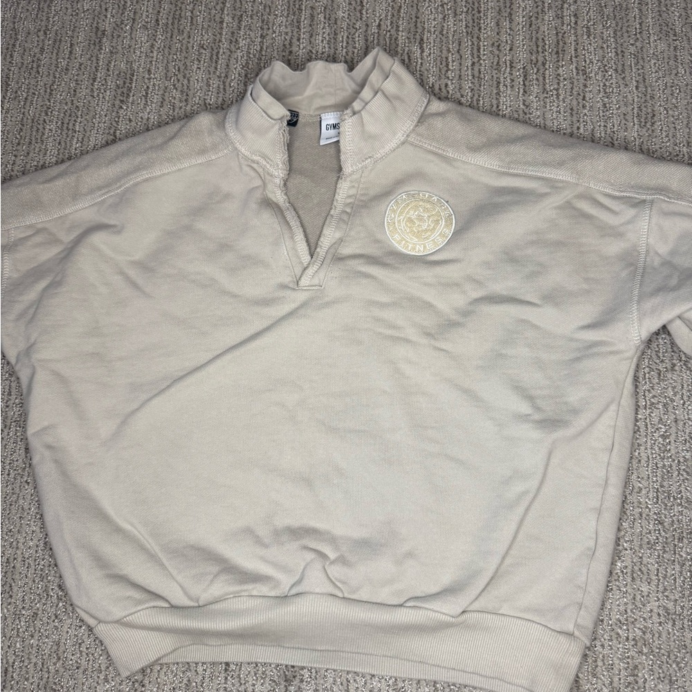 Gymshark Cream Quarter-Zip Sweatshirt